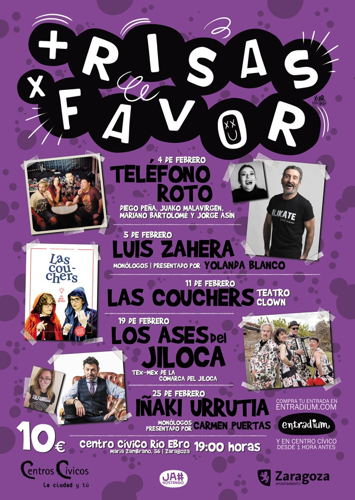 Cartel del festival "+ risas, x favor" realizado por XCAR Malavida.