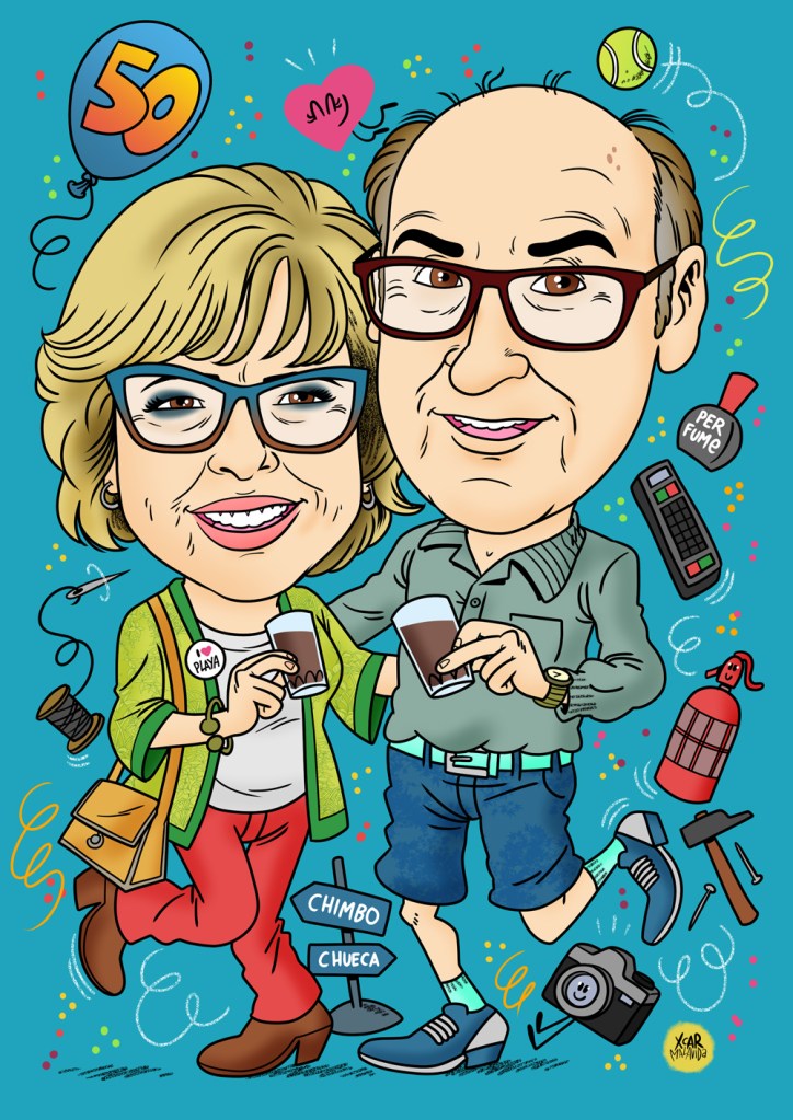Caricatura de una pareja realizada por XCAR Malavida