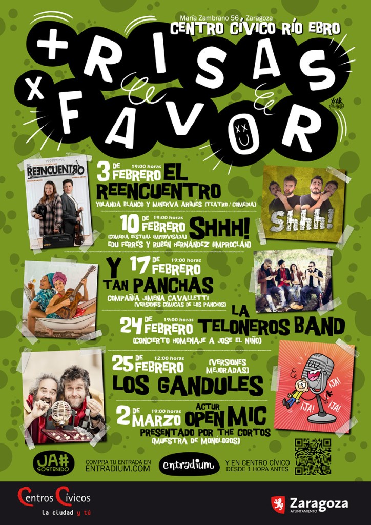 Cartel del festival de comedia "Más risas, por favor" 2024, realizado por XCAR Malavida.