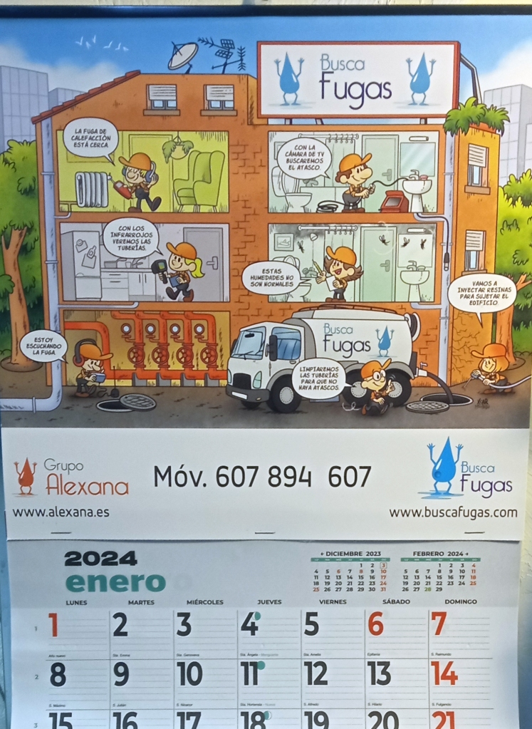 Calendario de pared personalizado para la empresa Buscafugas realizado por XCAR Malavida