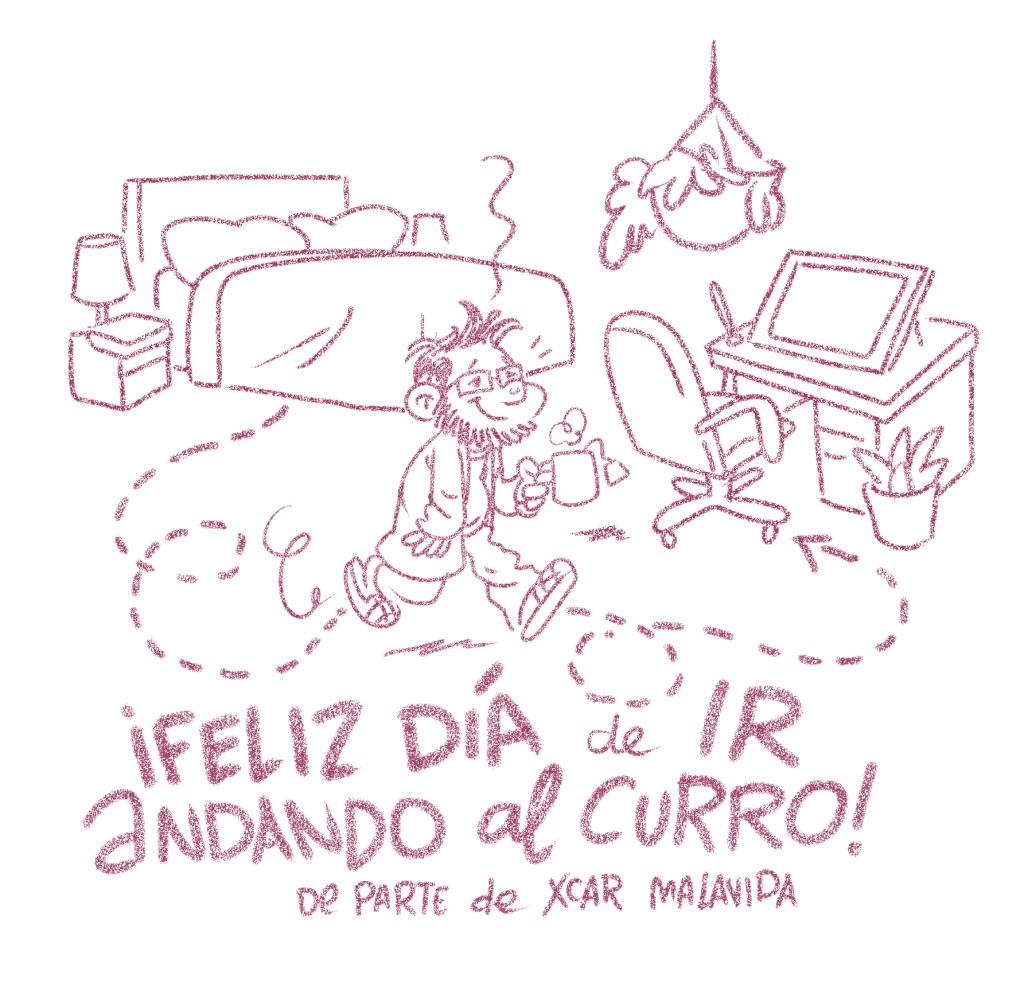 Feliz día de ir andando al curro. Ilustración de XCAR Malavida.