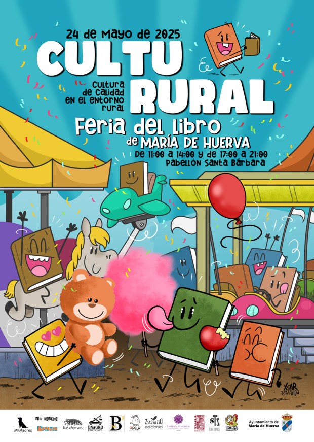Cartel de la I Feria del Libro de María de Huerva, realizado por XCAR Malavida.