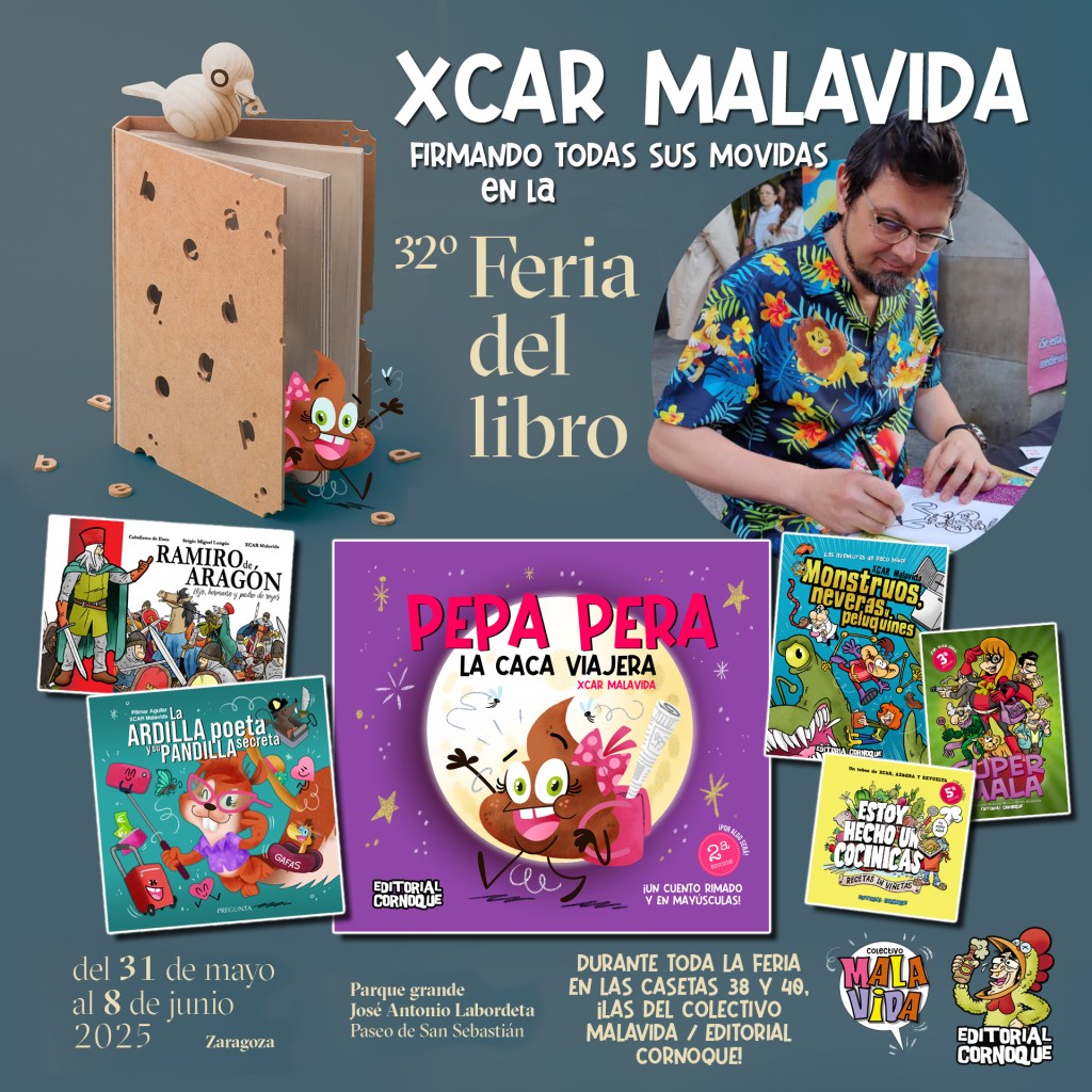 XCAR Malavida firmando en la feria del libro de Zaragoza